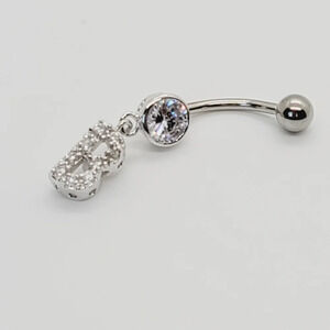 New 925 Sterling Silver Initial belly button ring "B"